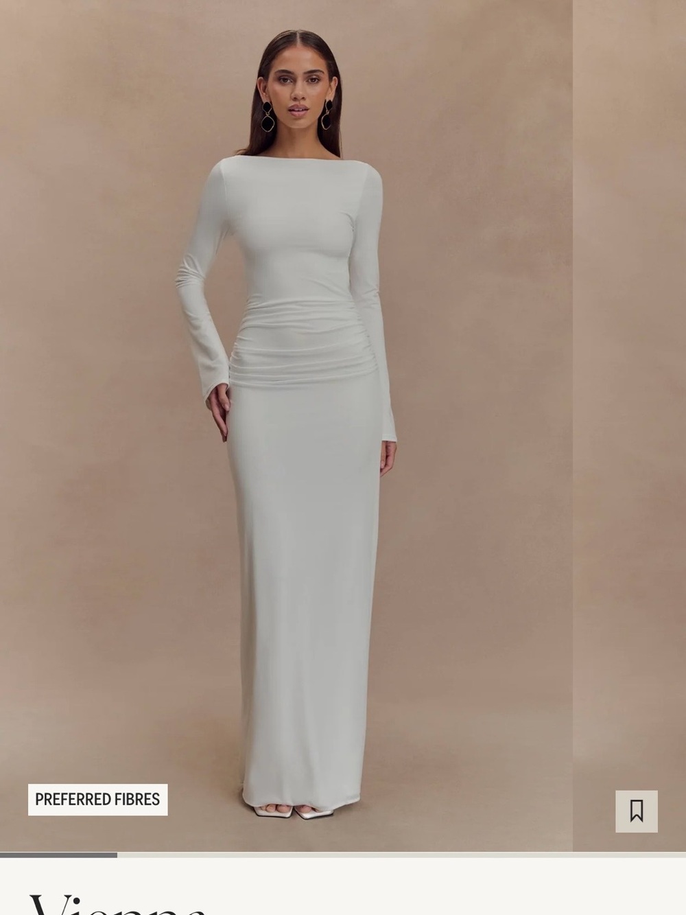 Meshki Long-Sleeve Ivory Maxi Gown